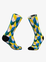 Geometric Kaleidoscope Socks And Geometric Invisible Box Crew Socks 2 Pair