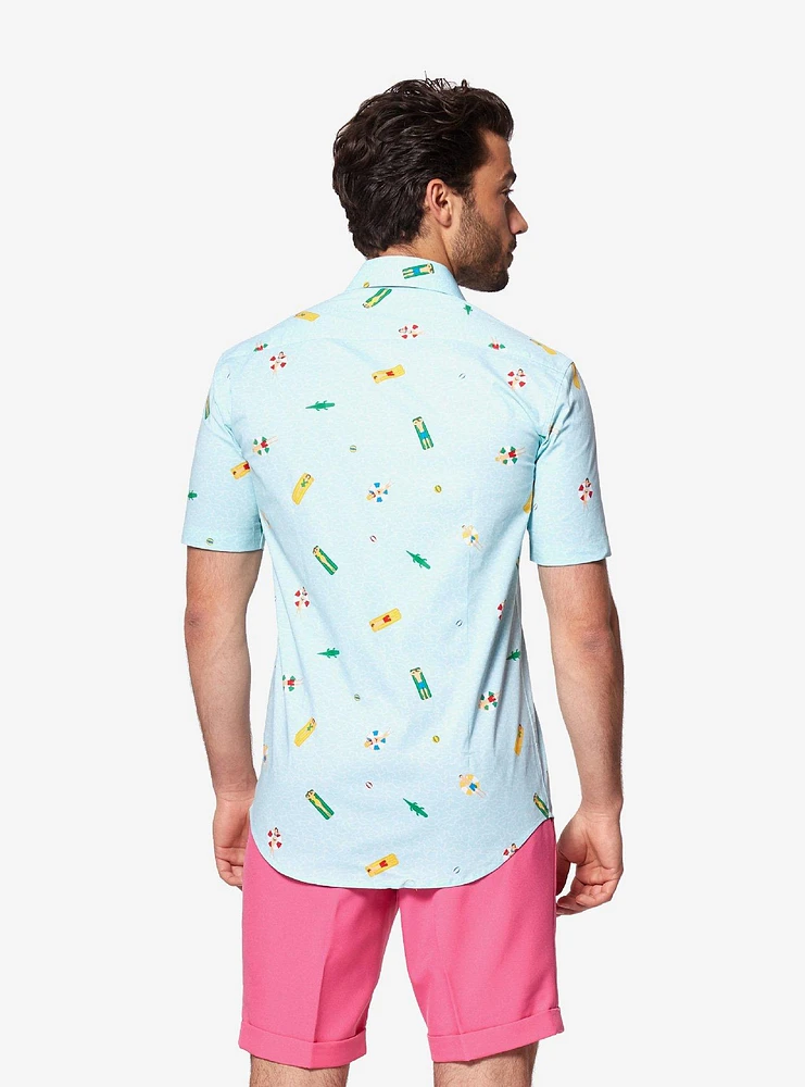 Opposuits Men's Pool Life Water Summer Button-Up Shirt