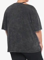 A Nightmare On Elm Street Freddy Asymmetrical Cutout Wash Girls Top Plus Size
