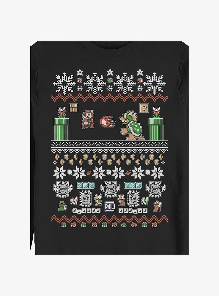 Nintendo Mario Bit Ugly Holiday Crew Sweatshirt