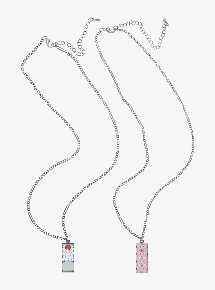 Demon Slayer: Kimetsu No Yaiba Nezuko & Tanjiro Tag Best Friend Necklace Set