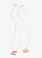 Mushroom & Axolotl Knife Best Friend Necklace Set