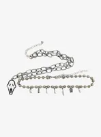 Scream Ghost Face Call Me Chain Necklace Set