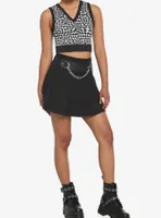 Warped Checkered Girls Crop Sweater Vest