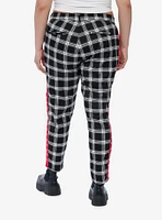 Black & White Plaid Grommet Pants Plus
