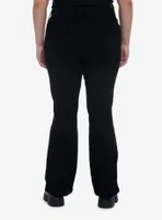 Black Low Rise Flare Denim Pants Plus