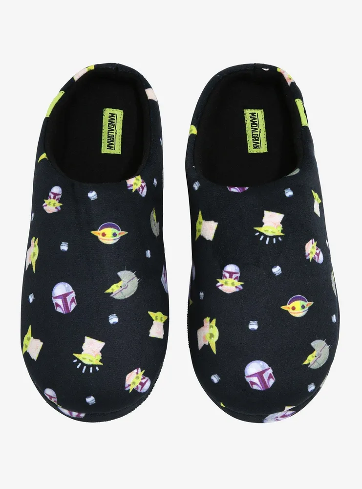 Star Wars The Mandalorian Chibi Grogu & Mando Allover Print Slippers