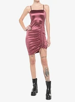 Mauve Ruched Strappy Dress