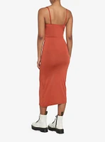 Mango Ruched Slit Midi Dress