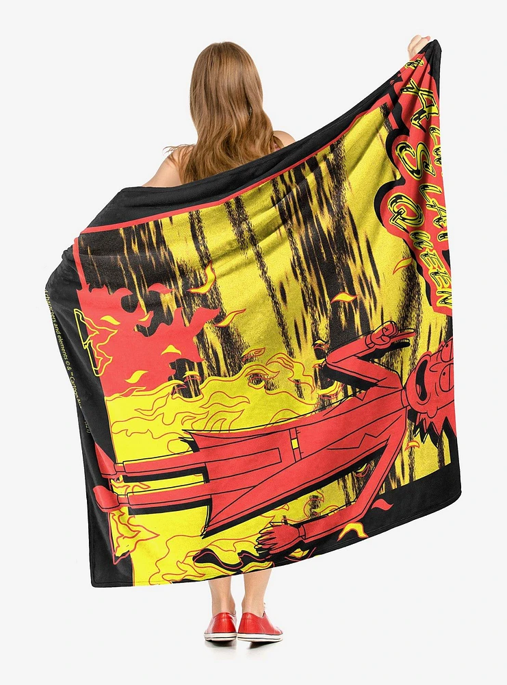 Rick And Morty Slay Queen Throw Blanket