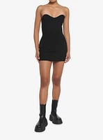 Black Ribbed Tube Dress