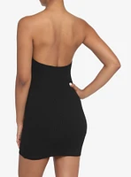 Black Ribbed Tube Dress