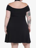 Social Collision Black Choker O-Ring Dress Plus Size