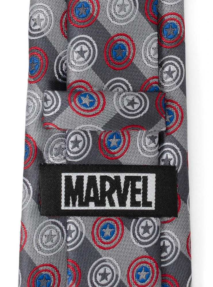 Marvel Captain America Shields Grey Stripe Men's Tie