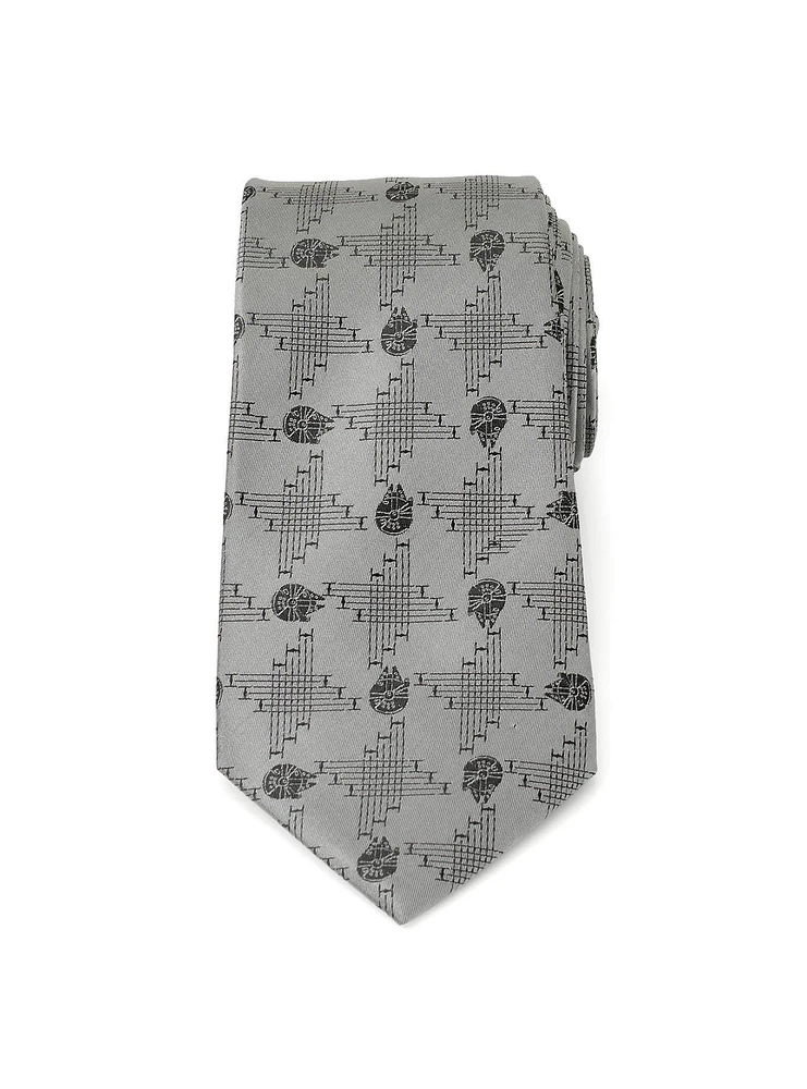 Star Wars Millennium Falcon Gray Men's Tie