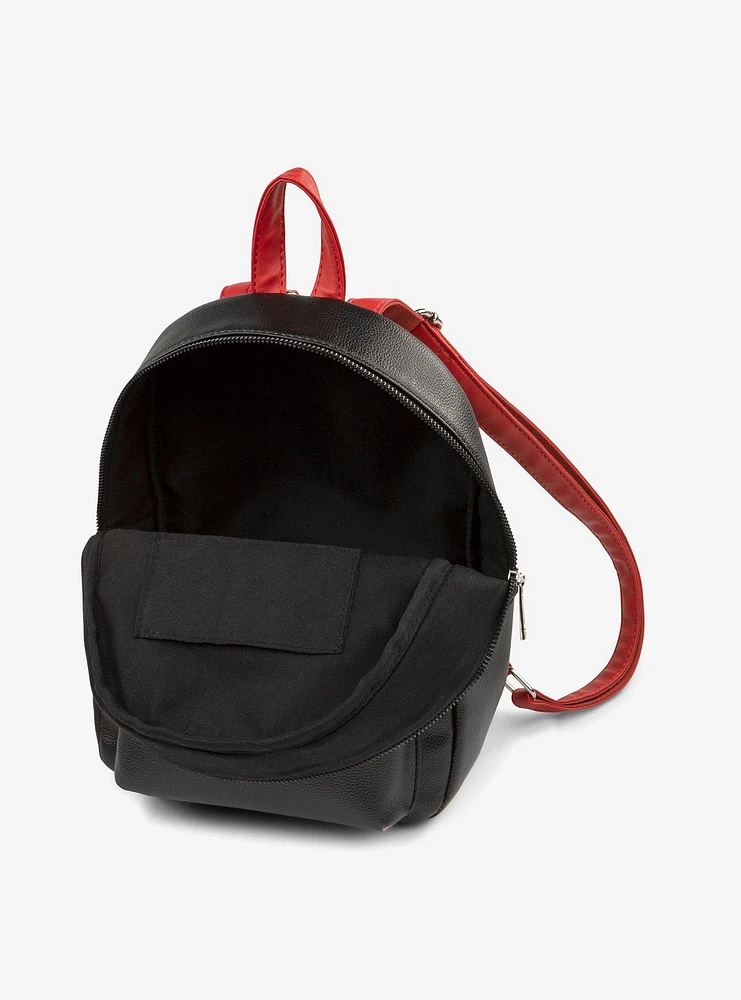 Bugatti Rolling Stones Vegan Leather Mini Backpack Black and Red