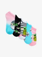 Star Wars The Mandalorian Grogu Tie-Dye No-Show Socks 5 Pair