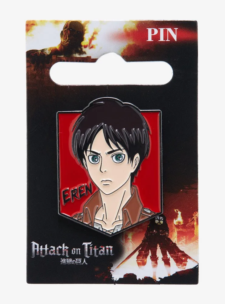 Attack on Titan Eren Jaegar Portrait Enamel Pin - BoxLunch Exclusive