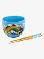 Sanrio Hello Kitty and Friends Rainbow Ramen Bowl with Chopsticks