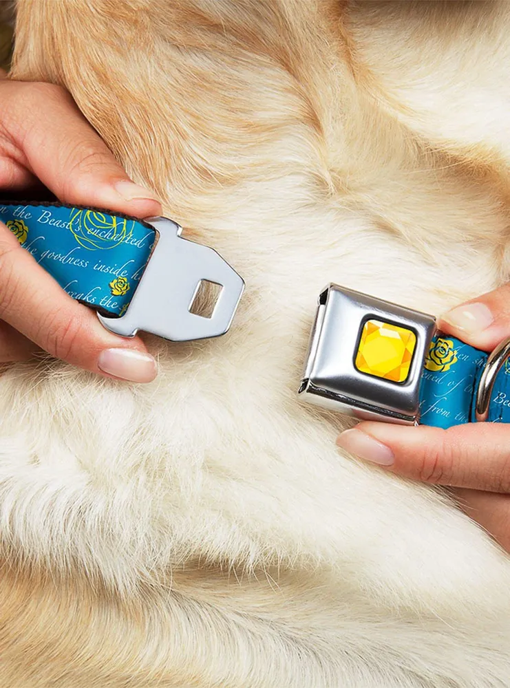 Disney Beauty And The Beast Story Script Seatbelt Buckle Pet Collar