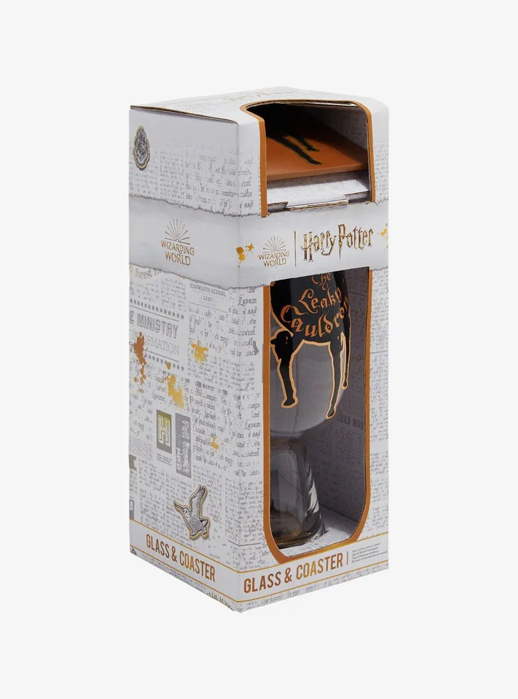 Harry Potter The Leaky Cauldron Glass and Coaster Set