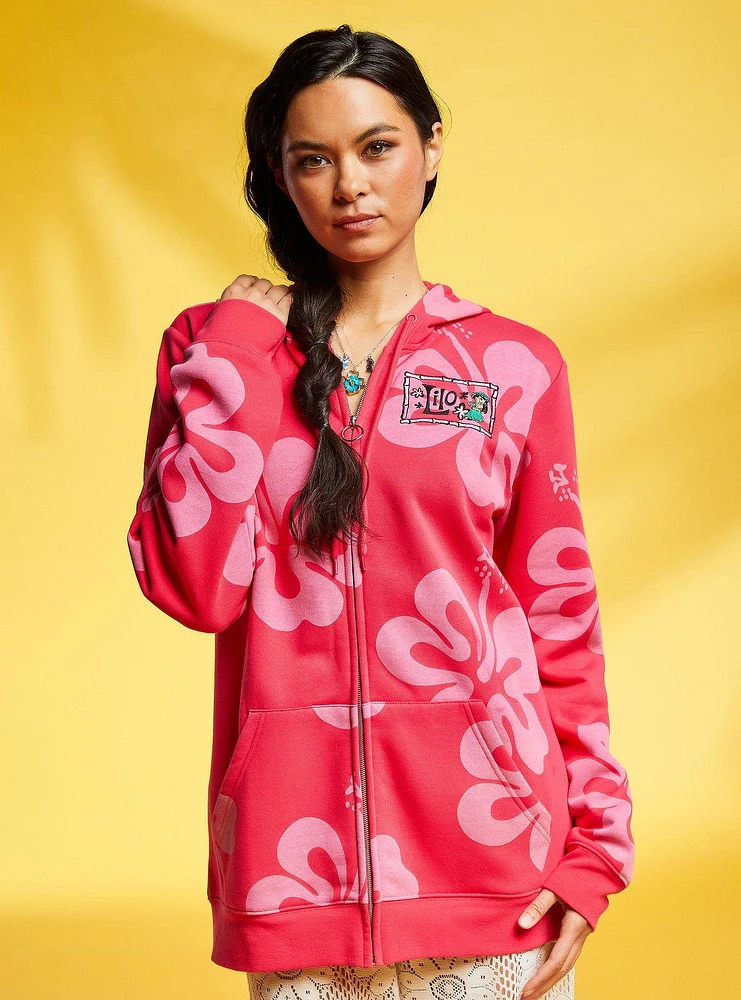 Our Universe Disney Lilo & Stitch Hibiscus Zip Hoodie — BoxLunch Exclusive