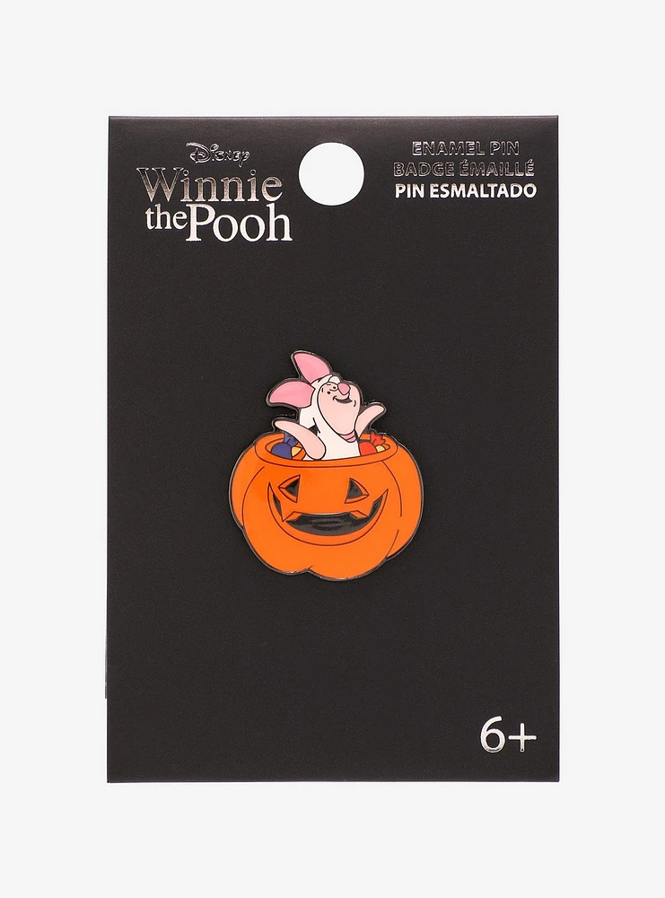 Loungefly Disney Winnie the Pooh Piglet Jack-o-Lantern Enamel Pin - BoxLunch Exclusive