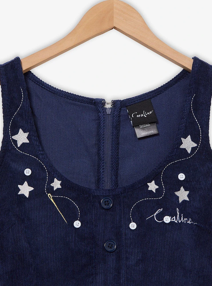 Coraline Embroidered Icons Corduroy Tank Dress - BoxLunch Exclusive