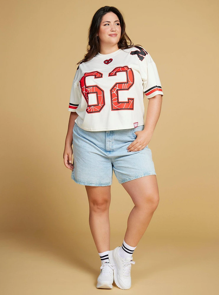 Marvel Spider-Man Mary Jane Watson Women's Plus Cropped Jersey - BoxLunch Exclusive