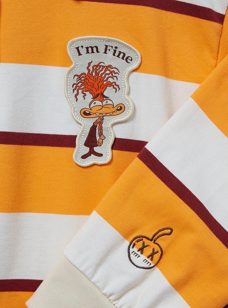 Cakeworthy Disney Pixar Inside Out 2 Anxiety Women's Cropped Long Sleeve Rugby Top