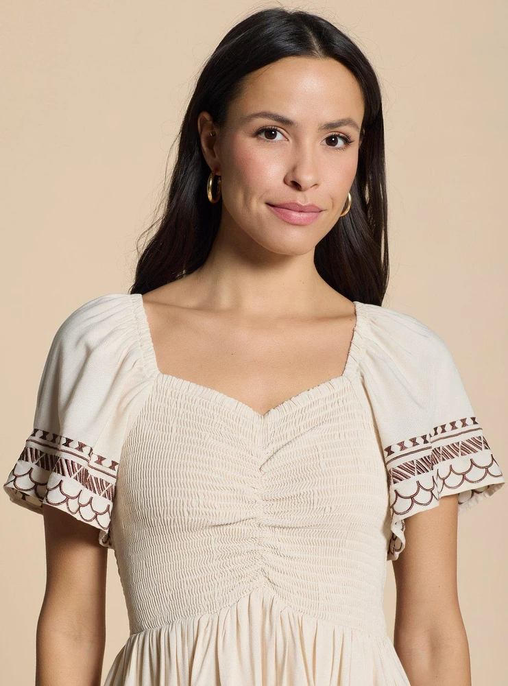 Disney Moana Floral Icons Cinched Smock Dress - BoxLunch Exclusive