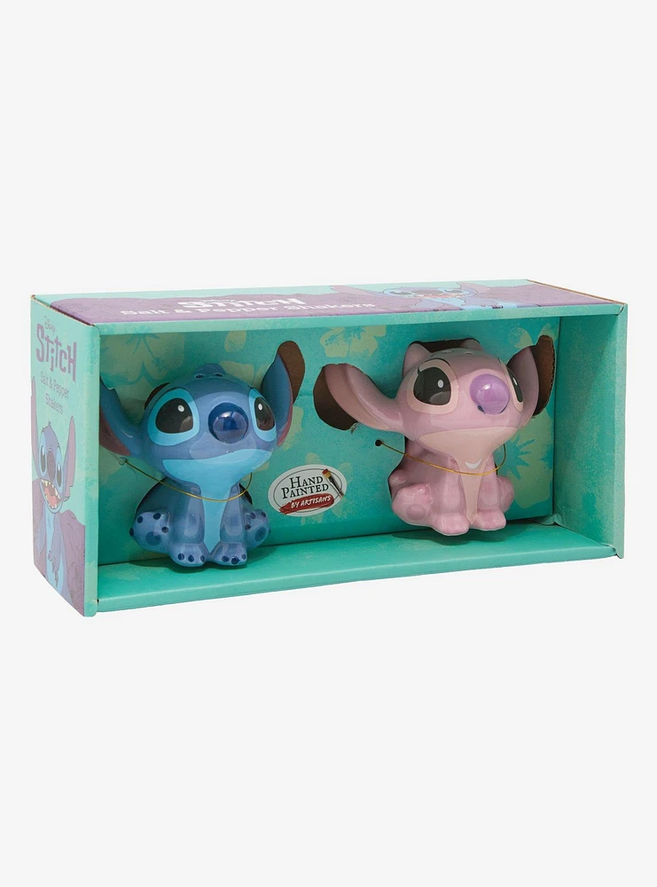 Disney Lilo & Stitch Angel & Stitch Hand Painted Salt and Pepper Shakers