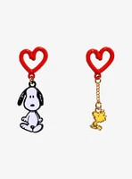Peanuts Snoopy & Woodstock Heart Earrings — BoxLunch Exclusive