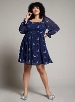 Harry Potter Hedwig Allover Print 3/4 Sleeve Plus Dress — BoxLunch Exclusive