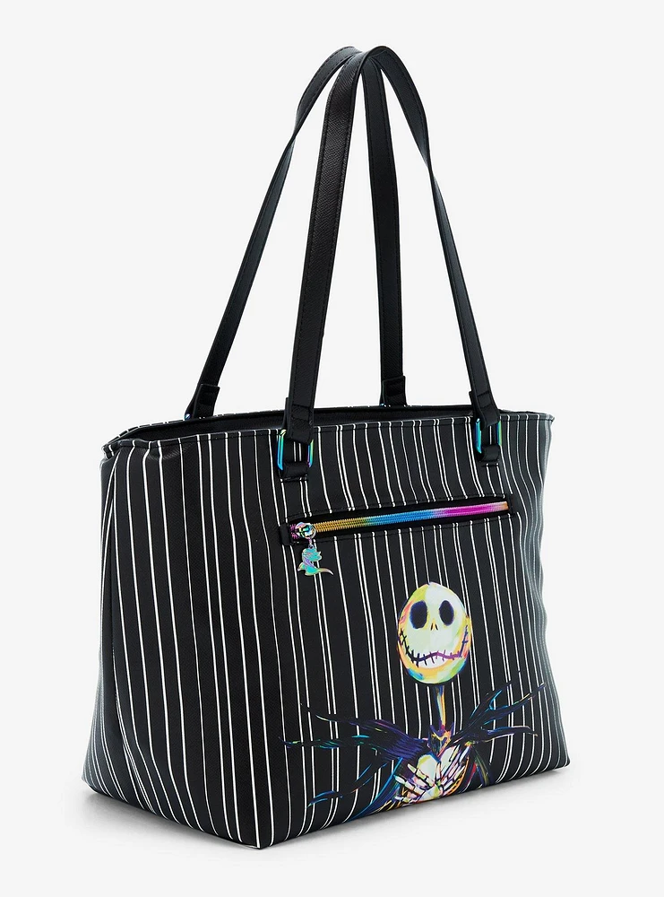 Disney The Nightmare Before Christmas Jack Skellington Striped Portable Cooler Tote