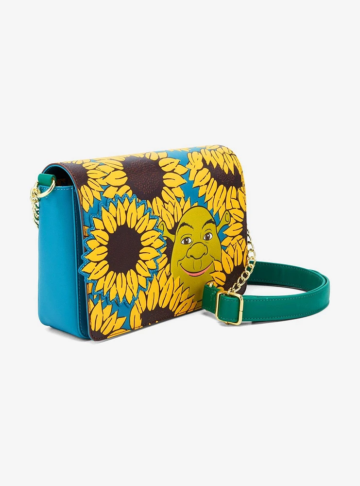 Loungefly DreamWorks Shrek Donkey & Shrek Sunflowers Crossbody Bag