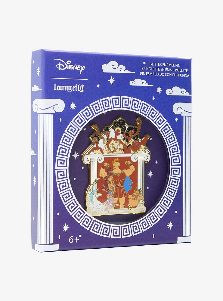 Loungefly Disney Hercules Group Portrait Glitter Limited Edition Enamel Pin - BoxLunch Exclusive