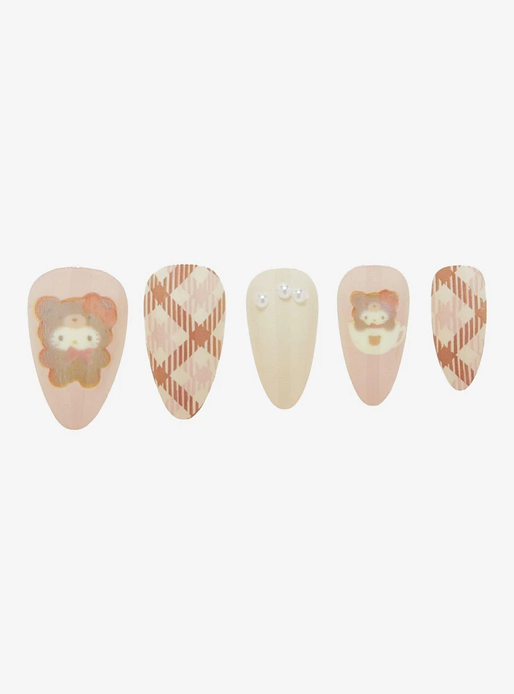 Sanrio Hello Kitty Latte Bear Pearl Press-On Nails