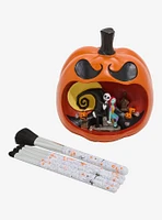 Disney The Nightmare Before Christmas Jack & Sally Pumpkin Light-Up Makeup Brush Holder & Brush Set - BoxLunch Exclusive