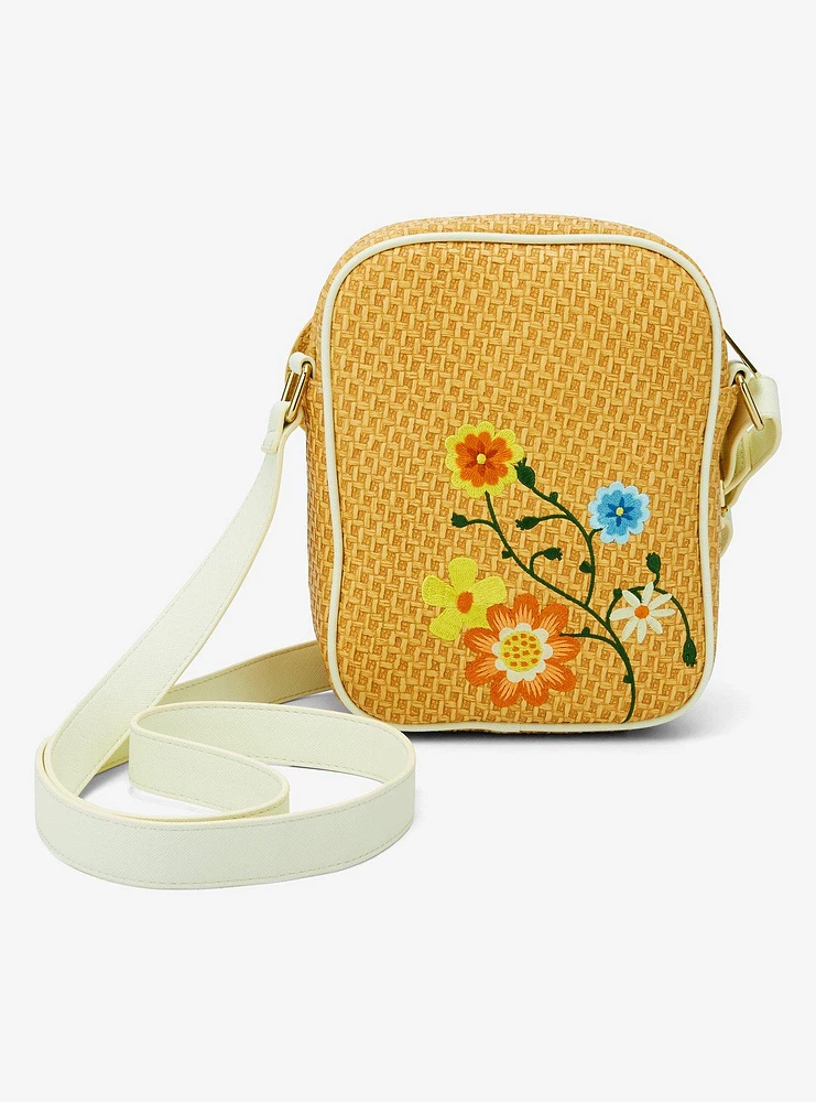 Loungefly Disney Minnie Mouse Raffia Floral Ears Crossbody Bag - BoxLunch Exclusive
