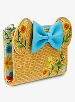 Loungefly Disney Minnie Mouse Raffia Floral Ears Wallet - BoxLunch Exclusive