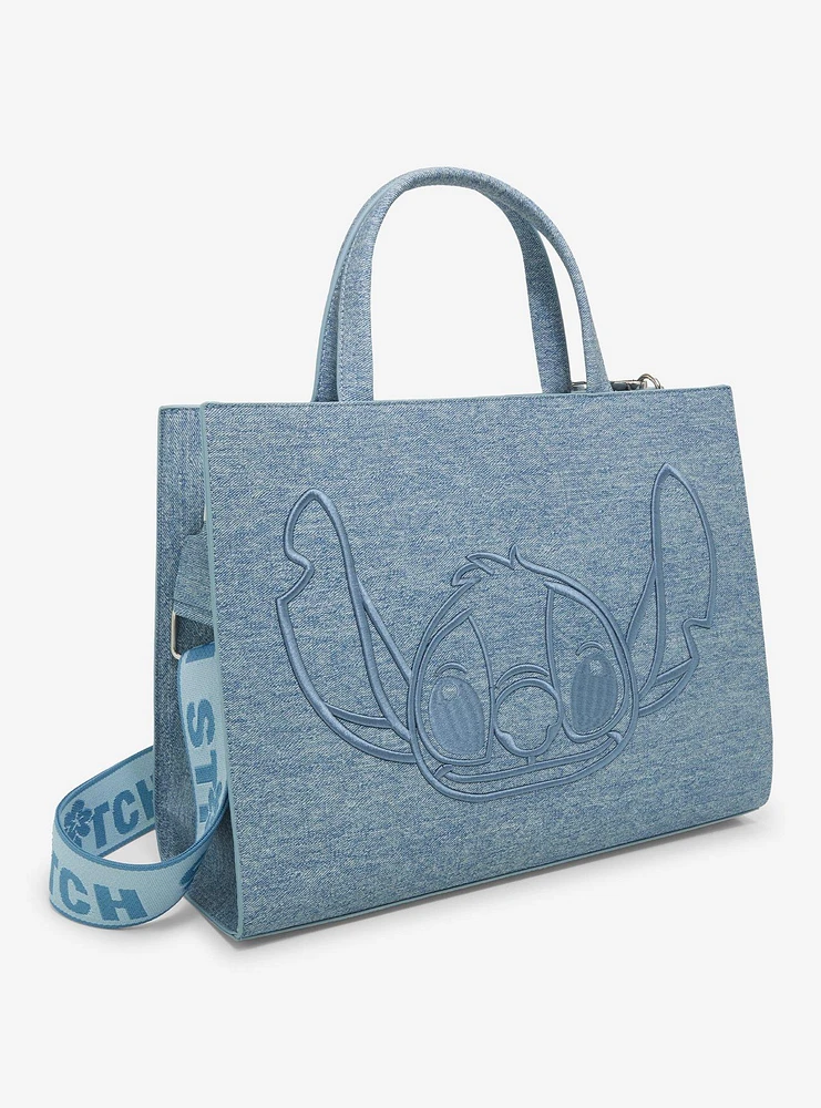 Loungefly Disney Lilo & Stitch Denim Stitch Handbag - BoxLunch Exclusive