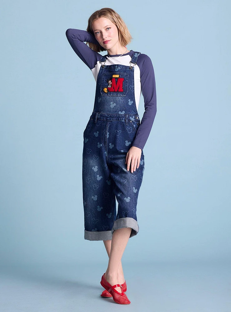 Disney Mickey Mouse Silhouette Allover Print Women's Overalls - BoxLunch Exclusive