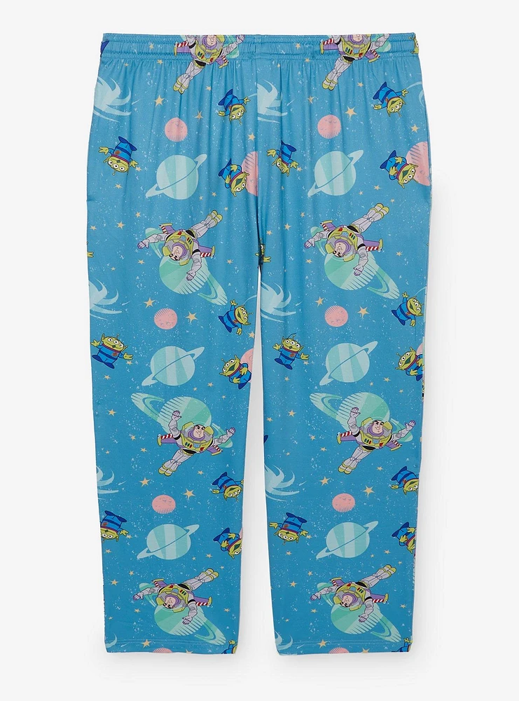Disney Pixar Toy Story Buzz Lightyear and Aliens Allover Print Women's Plus Sleep Pants - BoxLunch Exclusive