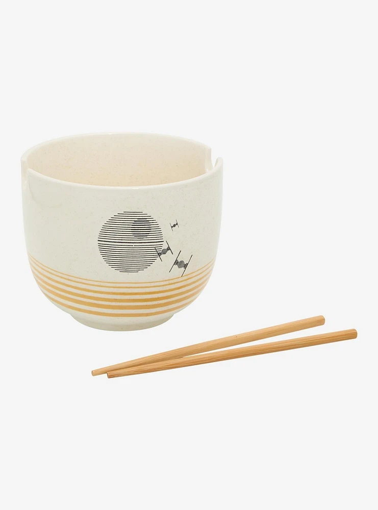 Star Wars Death Star Striped Ramen Bowl with Chopsticks