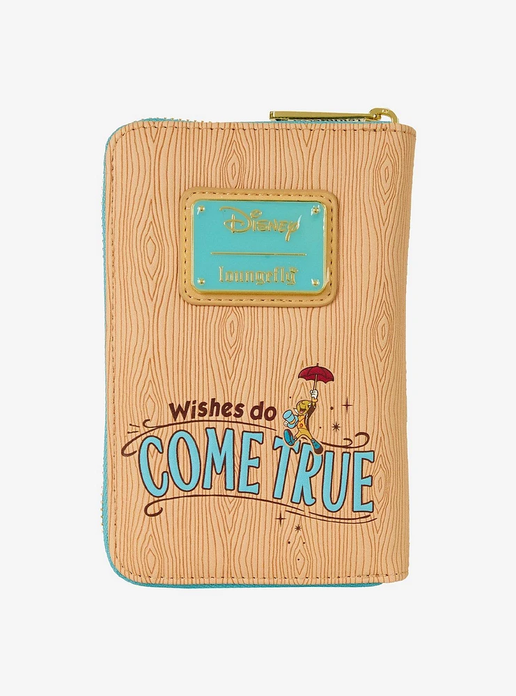 Loungefly Disney Pinocchio Wood Frame Portrait Small Zip Wallet