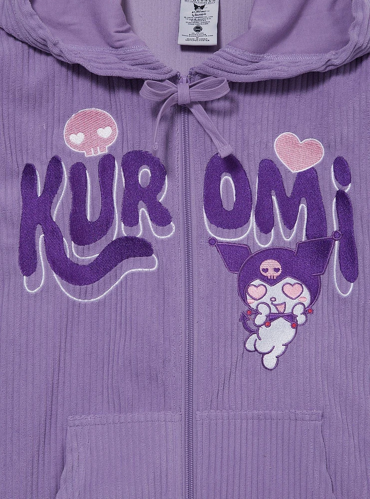 Sanrio Kuromi Corduroy Zippered Women's Hoodie - BoxLunch Exclusive