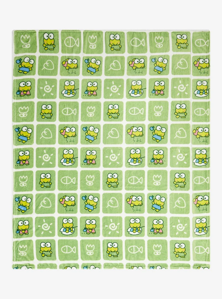 Sanrio Keroppi Multi-Portrait Grid Fleece Throw - BoxLunch Exclusive