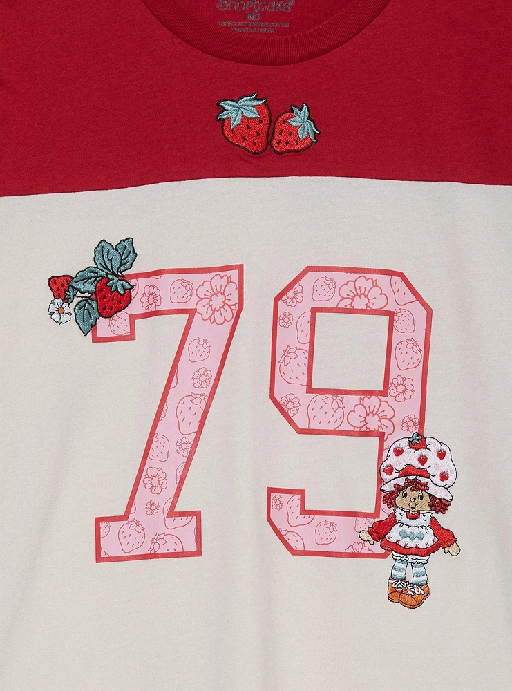 Strawberry Shortcake Women's Plus Long Sleeve Football T-Shirt - BoxLunch Exclusive
