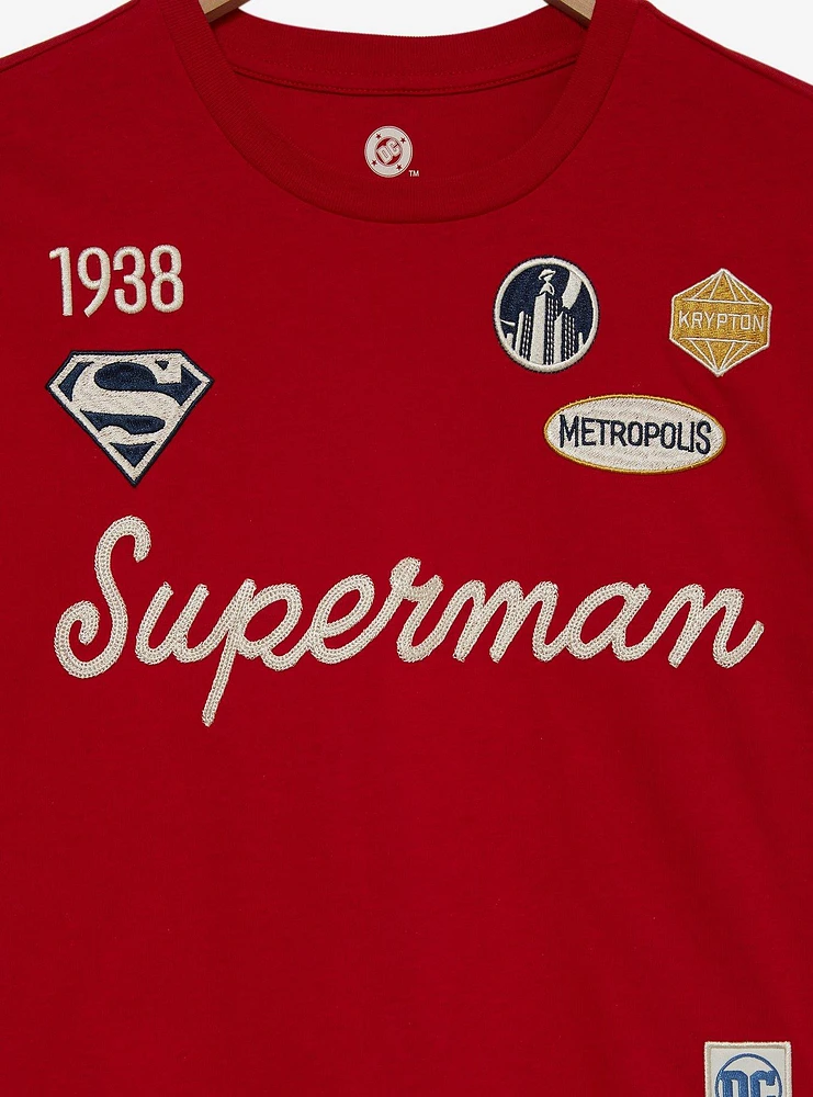 DC Comics Superman Patches Women's Cropped T-Shirt - BoxLunch Exclusive